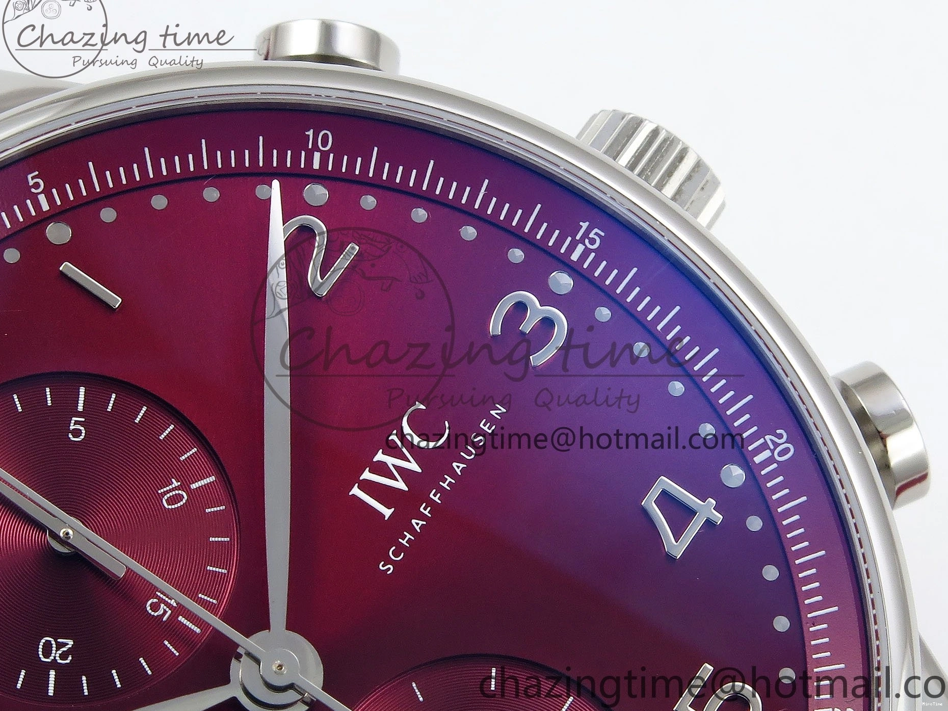 MIROTIME 0111 Reliable Portuguese Chrono IW3716 Z+F 1:1 Best Edition Red Dial on Red Rubber Strap A 7015